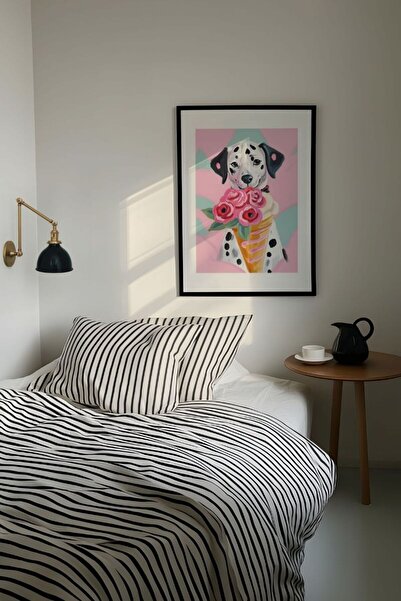 Alf Portraits Dalmaçyalı Köpek Posteri Renkli Vintage Duvar Dekorasyonu Retro Yağlı Stil