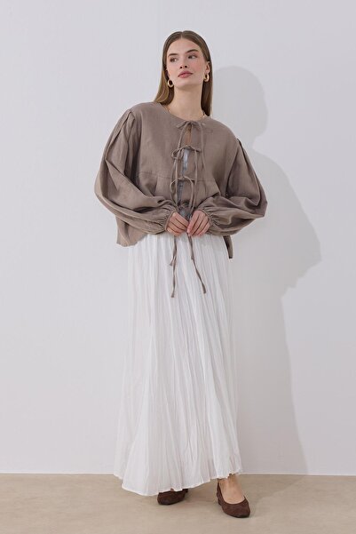 Moca Costa Linen Blouse Mink