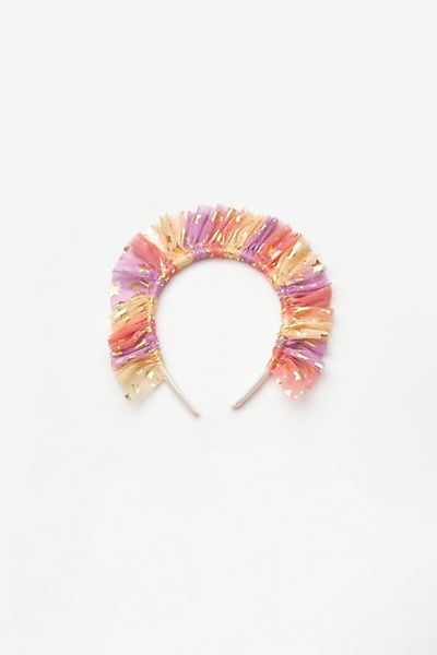 Le Mabelle Girl's Tulle Crown with Stars on Yellow