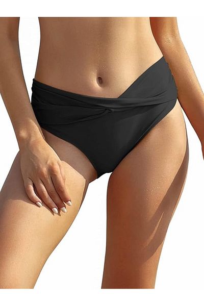 DEEP BEACH Basic Twist Waist Through Λεπτομερές κάτω μέρος μπικίνι