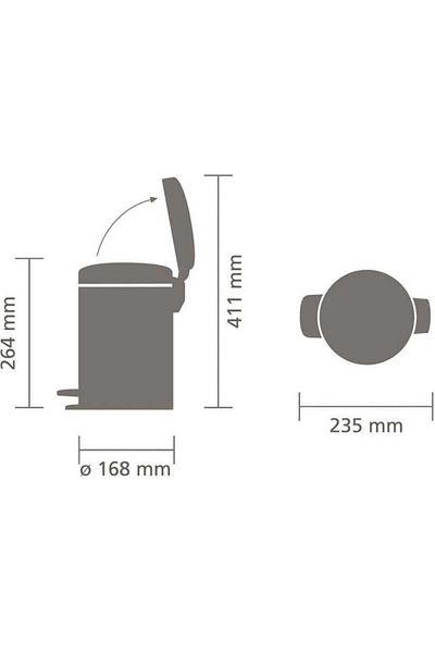 Brabantia Pedală 3 Lt Alb