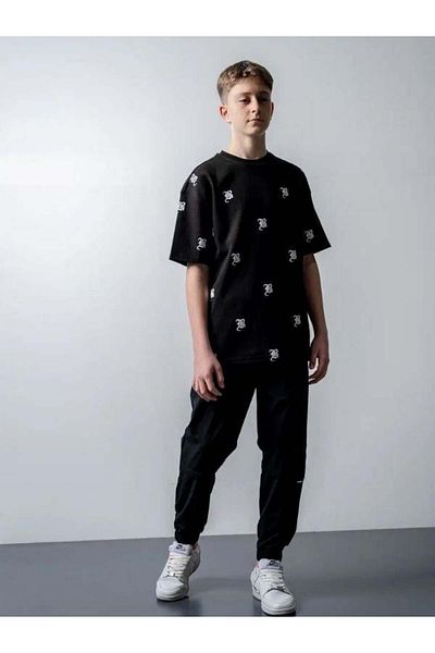 Zekids Tricou oversize cu litere pentru băiat