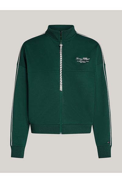 Tommy Hilfiger Women Green Zip Through Sweatshirt