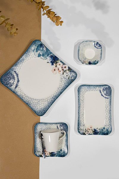 Güral Porselen Sipinoza 30 Pieces Breakfast Set Reactive 1513