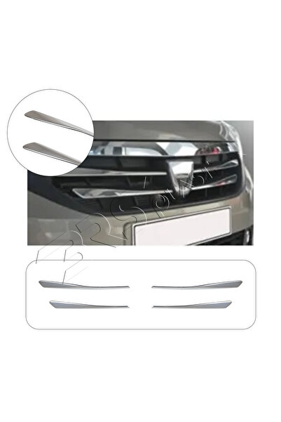 BRSPLAST Dacia Lodgy Uyumlu 2012 Ve Üzeri Ön Panjur 4 Parça Paslanmaz Çelik