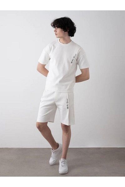Zekids Boy's All Forjunior Written Oversize Shorts Suit