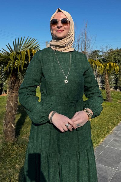 Rabia Şamlı Φόρεμα Green Denim Effect