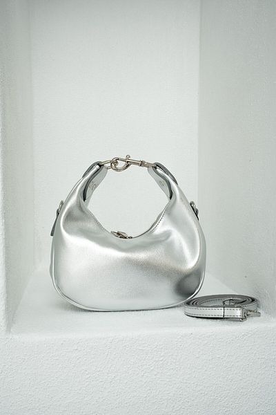 LAMİNTA Geantă Lorna Silver Mini Crossbody pentru femei