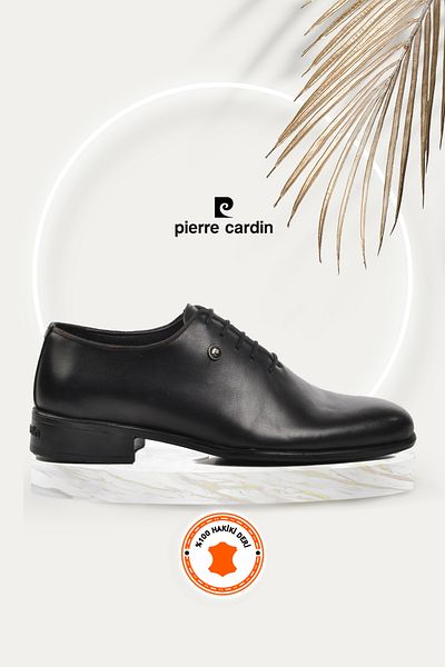 Pierre Cardin 70259 Модел мъжки черни класически обувки от естествена кожа