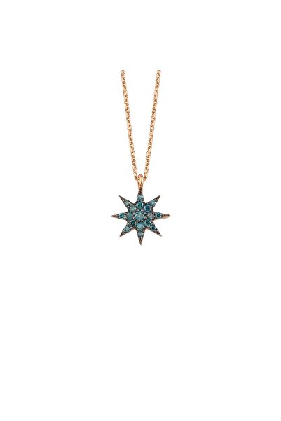 BEE GODDESS Venüs Yıldızı S Mavi Pırlanta Gümüş Kolye