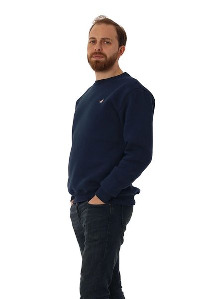 Tam12den Home Men's Crew Neck Regular Fit Logo Sweatshirt Navy Blue