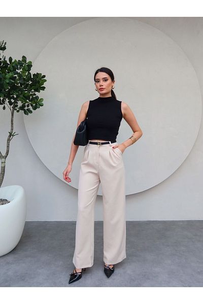 ESRAHELVACI Pantaloni Palazzo Mink cu picioare largi