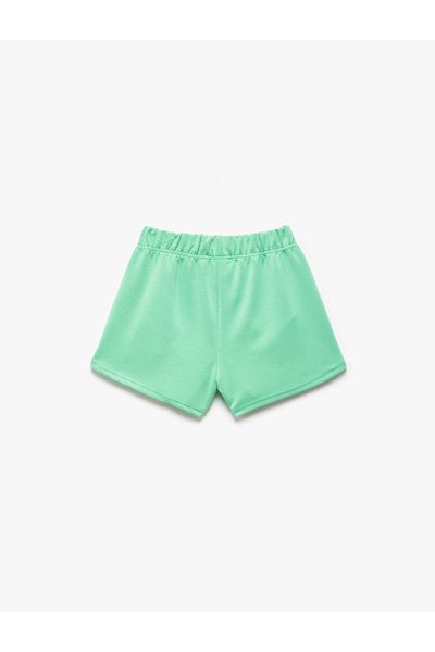 Koton Modal Blended Basic Shorts with Print Detail and Lace-Up Waist