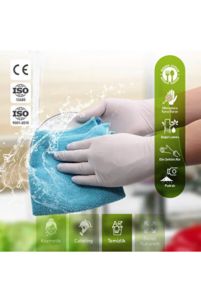 Dolphin Beyaz Lateks Eldiven Pudralı (S) 100lü Paket 5 Adet Mdr Latex