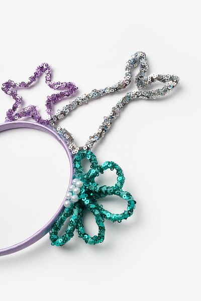 Le Mabelle Lilac Sequin Mermaid Themed Girl's Crown