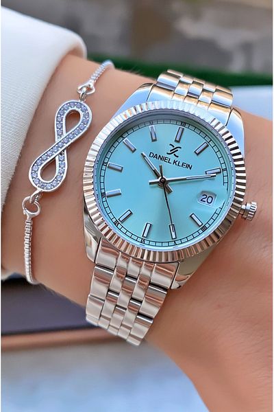 Daniel Klein Mrd11255 Silver Color Steel Case Women's Wristwatch with Bracelet Gift