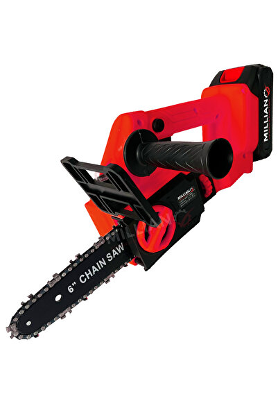 Millian Kömürsüz Motor Yağ Pompalı Dal Budama Testeresi Çift Bataryalı Çift Palalı Akülü Ağaç Kesme Makinesi