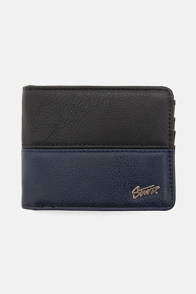 Pull & Bear STWD faux leather panelled wallet