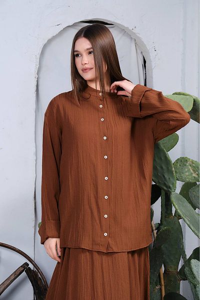 Neşeli Butik Women Cotton Shirt Skirt Bottom Top Suit Nbdm8000