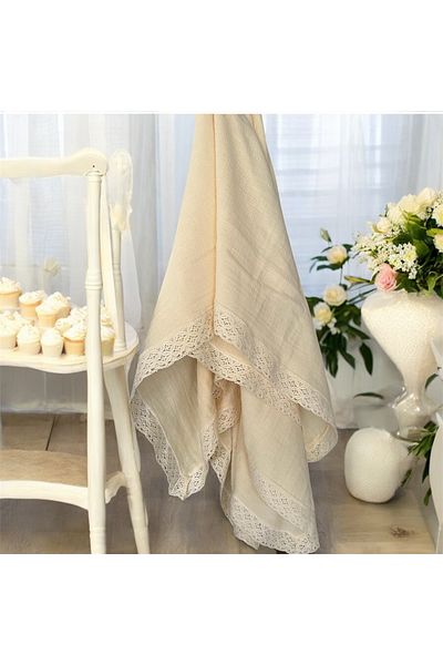 efecco Lacy Double Layer Muslin Baby Blanket Muslin Cover 100X100 cm