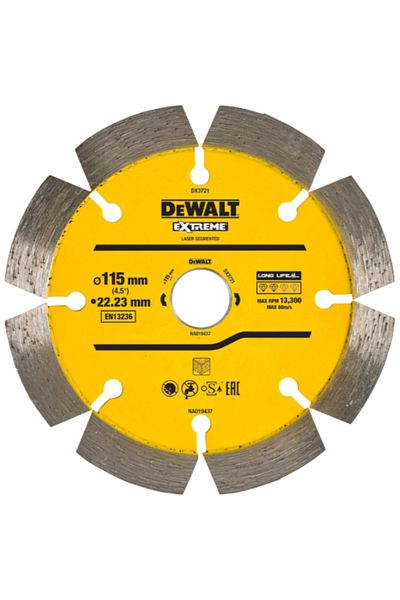 Dewalt Extreme Laser Segmented Concrete Diamond Blade 115 x 22.23 mm