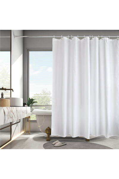 BANİO HOME Polyester Su İtici Banyo Perdesi - Çift Kanat (90x180 cm x2)