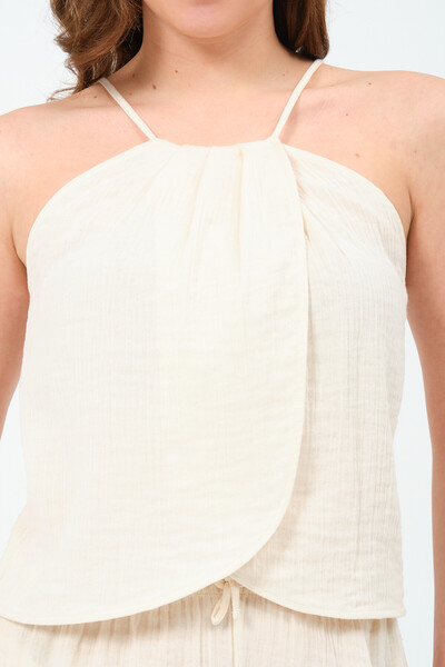 eva clothing Women's Lace-Up Wrap Strap Muslin Set