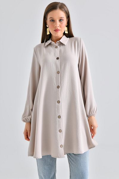 Saade Stone Wooden Buttoned Tunic