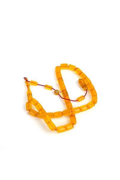 LapisDo Squeeze Amber Capsule Cut 8X10.5Mm Rosary