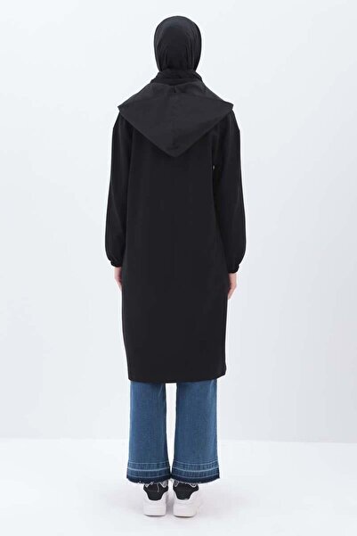 ALLDAY Siyah-Kapüşonlu Fermuarlı Kap