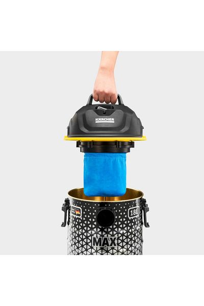 Karcher مكنسة كهربائية أسطوانية ذات نصف قطر تشغيل كبير بقوة 1500 وات وسعة 18 لترًا