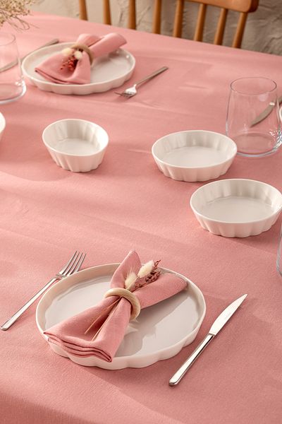 Emsan Set de mic dejun confortabil din 14 piese pentru 6 persoane alb
