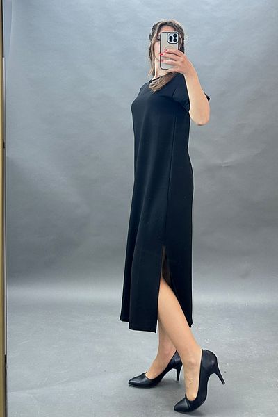 CİDDE Women's Comfortable Modal Fabric Basic Dress with Side Slits