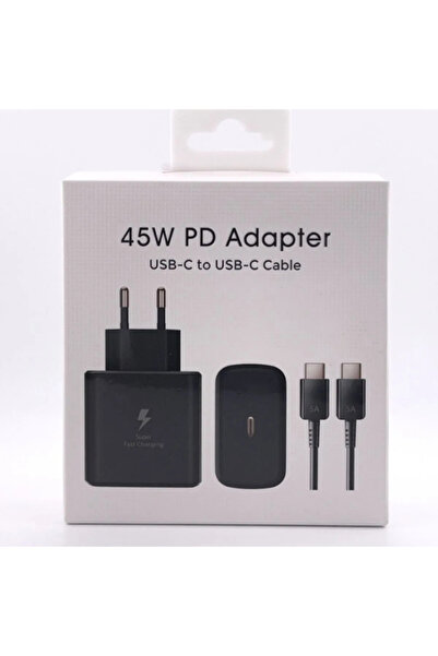 La Cengs amsung Galaxy S23 Ultra Uyumlu 45 Watt Hızlı Şarji Aleti - Usb-c Adaptör Ve Kablo - Siyah