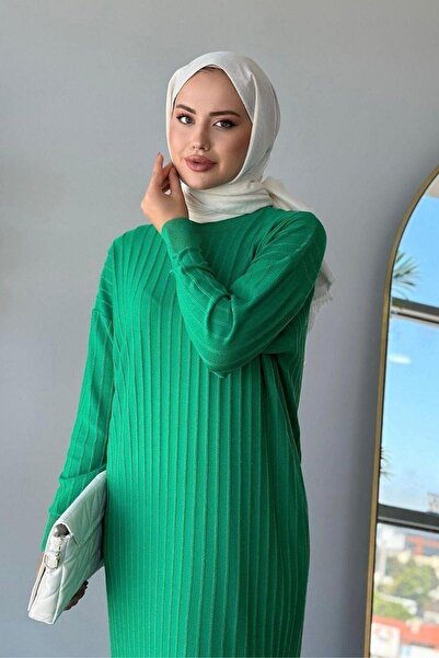 Şulemoda Giyim Πράσινο φόρεμα D Dalya κοτλέ