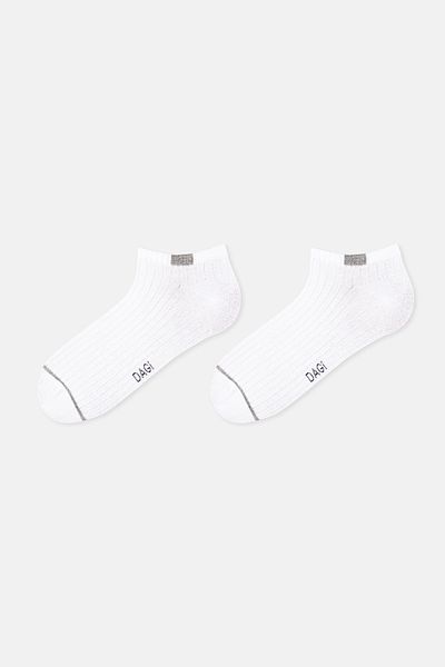 Dagi White Men's Striped Booties Socks