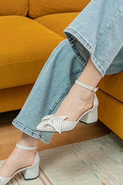 DİVOLYA Toli Білі туфлі з бантиком (5 см каблук) для щоденного використання