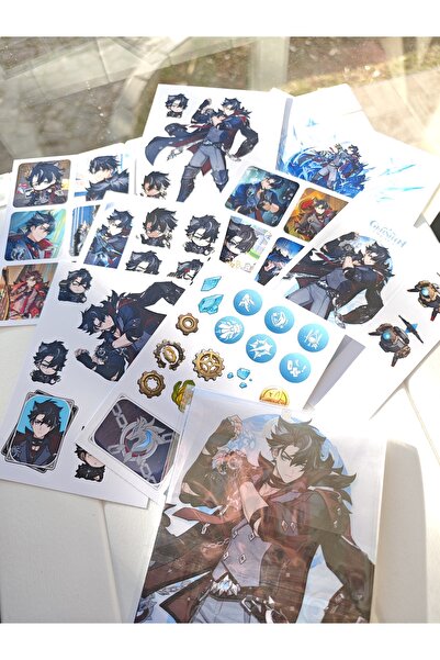 Yenaplanner Set de autocolante Genshin Wriothesley (1 pachet de 50 de autocolante)