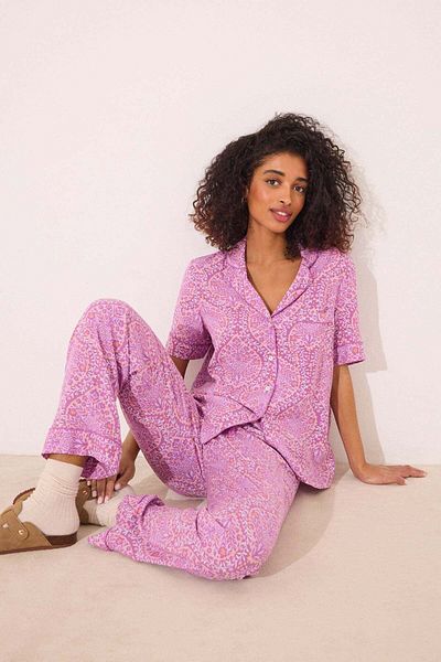 Women'secret Viscose boho print classic pyjamas
