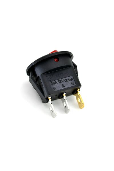 Aksa 12V Bottom Rocker Stone Red Glass Illuminated