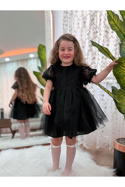 IŞILTI Rochie elegantă din tifon din satin pentru fete