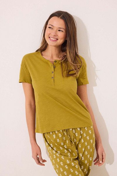 Women'secret Short sleeve t T-shirt 100% cotton khaki