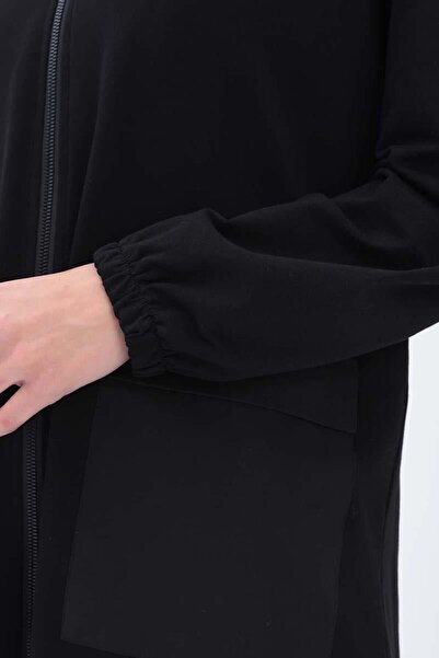 ALLDAY Siyah-Kapüşonlu Fermuarlı Kap