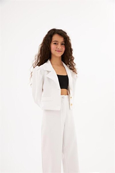 Hilal Akıncı Kids Set de 2 piese pentru fete, cu nasturi aurii, cu buzunare ornamentale