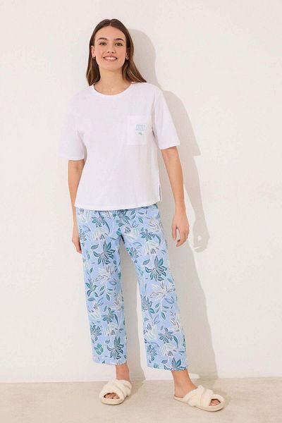 Women'secret Capri pyjamas 100% cotton with floral print