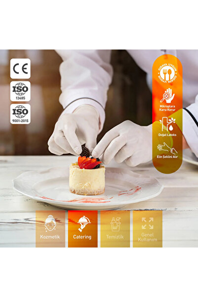 Dolphin Beyaz Lateks Eldiven Pudrasız (L) 20 Pk X 100 Adet (KOLİ) Mdr