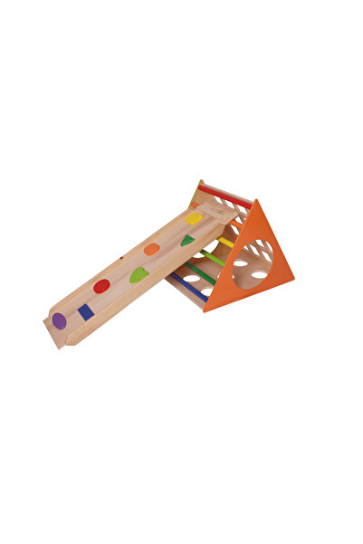 Woodnjoy Ahşap Üçgen Pikler + Geometrik Rampa Ve Kaydırak Seti (2'li Set)