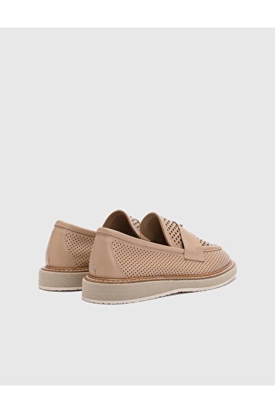 İLVİ Lonescu Hakiki Deri Kadın Vizon Loafer Ayakkabı