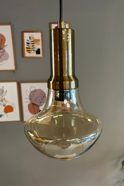 Bamyum Melk Cam Tekli Avize Eskitme Fener Başlık Retro Sarkıt Lamba Restoran Salon Aydınlatma