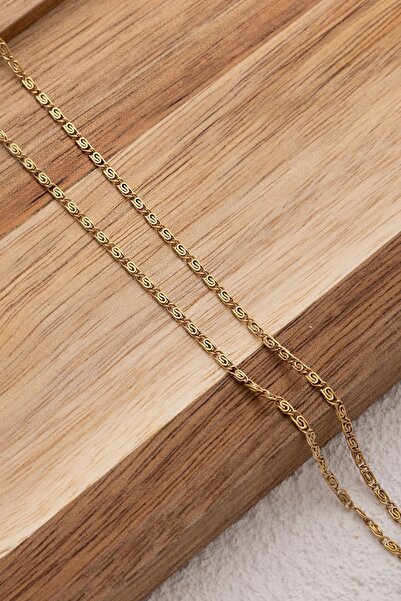 ByFlorya Jewelry Çelik İnce Ataç Model Zincir Kolye Minimal Kolye Salyangoz Kararmaz 2 mm Günlük Kullanıma Uygun